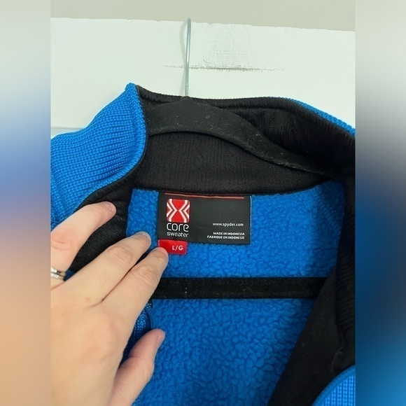 Spyder Sweater Jacket Zip up Blue and Black Large - Picture 3 of 6